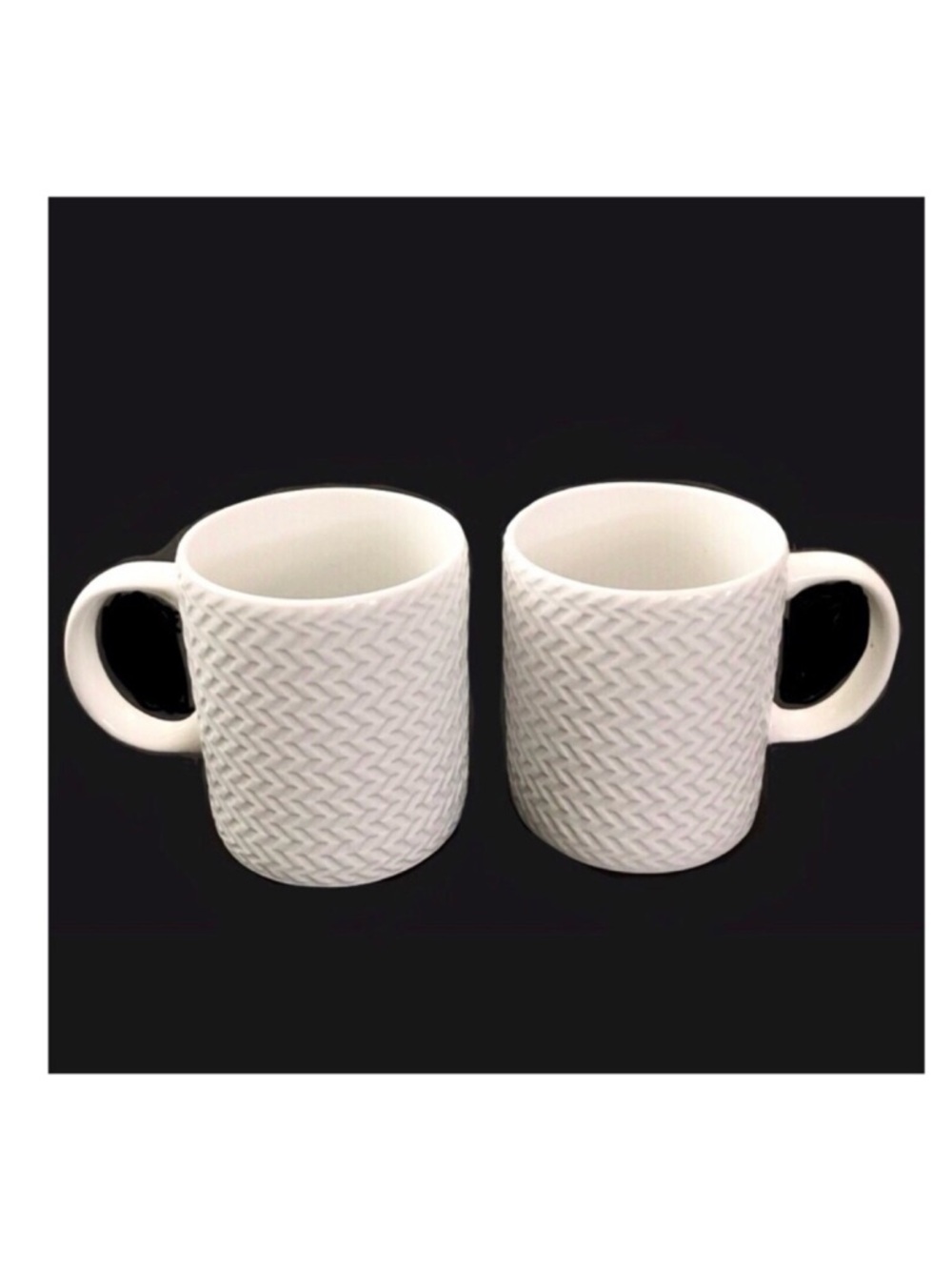 Two Pfaltzgraff Coffee Mugs in Chevron Pattern
